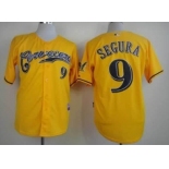 Milwaukee Brewers #9 Jean Segura Yellow Jersey