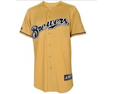 Milwaukee Brewers Authentic Personalized Blank Alternate yellow Jersey