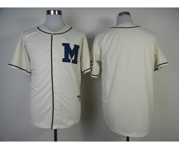 Milwaukee Brewers Blank 1913 Cream M Patch Jersey