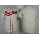 Milwaukee Brewers Blank 1948 Cream With Red Jersey