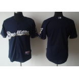 Milwaukee Brewers Blank Navy Blue Jersey