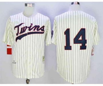 Men's Minnesota Twins #14 Kent Hrbek Cream 1969 Throwback Jersey