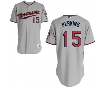 Men's Minnesota Twins #15 Glen Perkins Gray Jersey