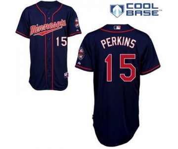 Men's Minnesota Twins #15 Glen Perkins Navy Blue Jersey
