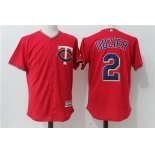 Men's Minnesota Twins #2 Brian Dozier Red Alternate Stitched MLB Majestic Cool Base Jersey