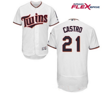 Men's Minnesota Twins #21 Jason Castro White Home Stitched MLB Majestic Flex Base Jersey