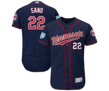 Men's Minnesota Twins 22 Miguel Sano Majestic Navy 2019 Spring Training Flex Base Player Jersey