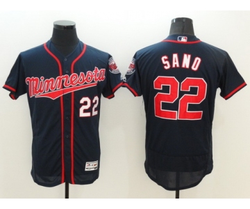 Men's Minnesota Twins #22 Miguel Sano Navy Blue 2016 Flexbase Majestic Baseball Jersey