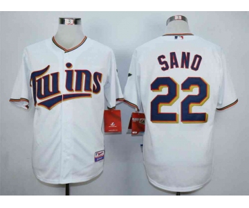 Men's Minnesota Twins #22 Miguel Sano White Cool Base Jersey