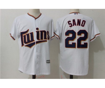 Men's Minnesota Twins #22 Miguel Sano White Home Stitched MLB Majestic Cool Base Jersey