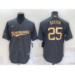 Men's Minnesota Twins #25 Byron Buxton Grey 2022 All Star Stitched Cool Base Nike Jersey