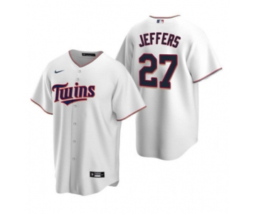 Men's Minnesota Twins #27 Ryan Jeffers White Cool Base Stitched Jersey