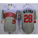 Men's Minnesota Twins #28 Bert Blyleven Grey 1987 Throwback Jersey