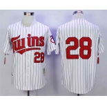 Men's Minnesota Twins #28 Bert Blyleven White 1991 Throwback Jersey