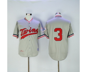 Men's Minnesota Twins #3 Harmon Killebrew 1972 Gray Stitched MLB Throwback Jersey By Mitchell & Ness
