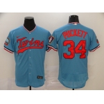 Men's Minnesota Twins #34 Kirby Puckett Light Blue Stitched MLB Flex Base Nike Jersey