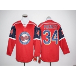 Men's Minnesota Twins #34 Kirby Puckett Retired Red Long Sleeve Baseball Jersey