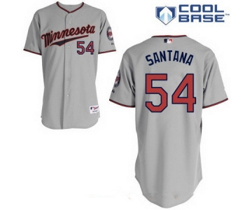 Men's Minnesota Twins #54 Ervin Santana Gray Road Stitched MLB Majestic Cool Base Jersey