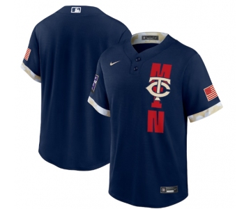 Men's Minnesota Twins Blank 2021 Navy All-Star Cool Base Stitched MLB Jersey