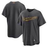 Men's Minnesota Twins Blank Charcoal 2022 All-Star Cool Base Stitched Baseball Jersey