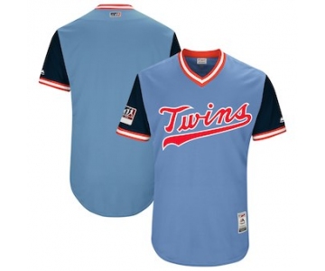 Men's Minnesota Twins Blank Majestic Light Blue 2018 Players' Weekend Authentic Team Jersey