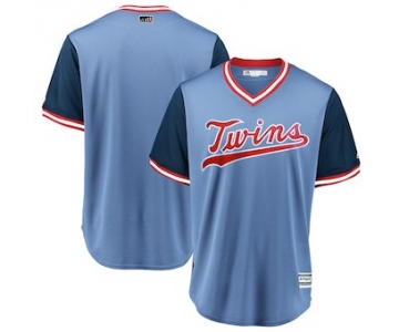 Men's Minnesota Twins Blank Majestic Light Blue 2018 Players' Weekend Team Cool Base Jersey