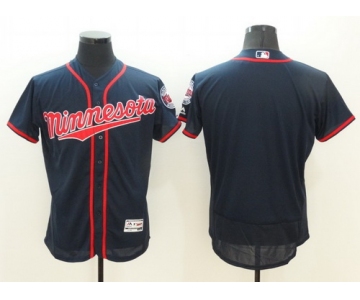 Men's Minnesota Twins Blank Navy Blue 2016 Flexbase Majestic Baseball Jersey