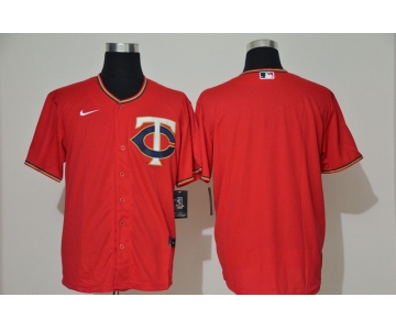 Men's Minnesota Twins Blank Red Stitched MLB Cool Base Nike Jersey