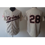 Minnesota Twins #28 Bert Blyleven 1970 Cream Throwback Jersey