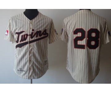 Minnesota Twins #28 Bert Blyleven 1970 Cream Throwback Jersey