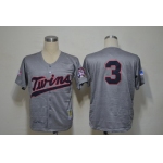 Minnesota Twins #3 Harmon Killebrew 1969 Gray Wool Throwback Jersey