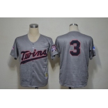 Minnesota Twins #3 Harmon Killebrew 1969 Gray Wool Throwback Jersey