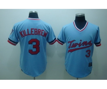 Minnesota Twins #3 Harmon Killebrew Light Blue Throwback Jersey