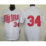 Minnesota Twins #34 Kirby Puckett 1991 White Throwback Jersey