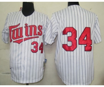 Minnesota Twins #34 Kirby Puckett 1991 White Throwback Jersey