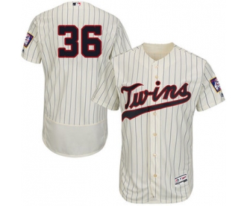 Minnesota Twins #36 Robbie Grossman Cream Strip Flexbase Authentic Collection Stitched Baseball Jersey