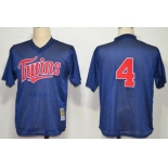 Minnesota Twins #4 Paul Molitor 1996 Mesh BP Navy Blue Throwback Jersey
