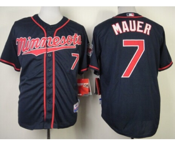 Minnesota Twins #7 Joe Mauer Navy Blue Jersey