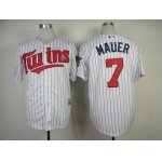 Minnesota Twins #7 Joe Mauer White Jersey