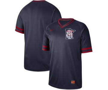 Twins Blank Navy Authentic Cooperstown Collection Stitched Baseball Jersey