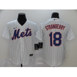 Men's New York Mets #18 Darryl Strawberry White Stitched MLB Cool Base Nike Jersey