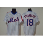 Men's New York Mets #18 Darryl Strawberry White Throwback Cooperstown Stitched MLB Cool Base Nike Jersey