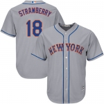 Mets #18 Darryl Strawberry Grey Cool Base Stitched Youth Baseball Jersey
