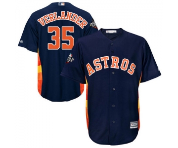 Astros #35 Justin Verlander Navy Blue New Cool Base 2019 World Series Bound Stitched Baseball Jersey