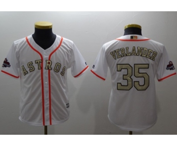 Astros #35 Justin Verlander White 2018 Gold Program Cool Base Stitched Youth Baseball Jersey
