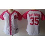 Detroit Tigers #35 Justin Verlander 2012 Fashion Womens by Majestic Athletic Jersey