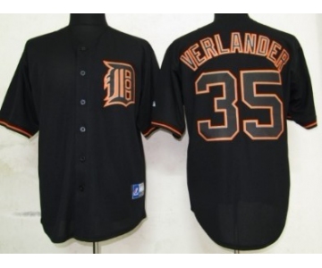 Detroit Tigers #35 Justin Verlander Black Fashion Jersey