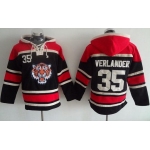 Men's Detroit Tigers #35 Justin Verlander Black MLB Hoodie