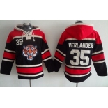 Men's Detroit Tigers #35 Justin Verlander Black MLB Hoodie