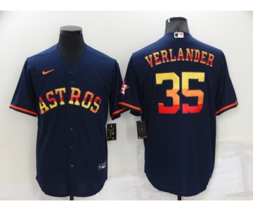 Mens Houston Astros #35 Justin Verlander 2022 Navy Cool Base Stitched Jersey